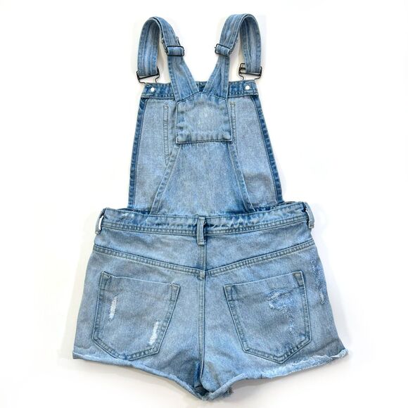 Forever 21 Light Blue Jean Shorts Overalls - Picture 5 of 5